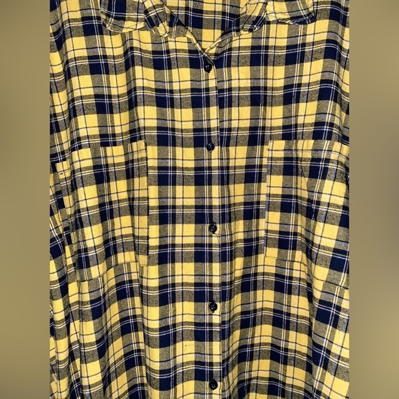 Boohoo‎ Check Plaid Women 20/22 Oversize Flannel Shirt Cozy Comfy Campfire Girl - Picture 4 of 5